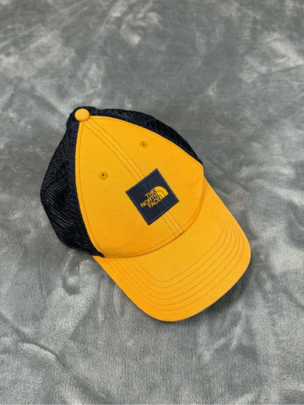 The North Face Box Logo Trucker Hat Size One Size Yellow And Navy